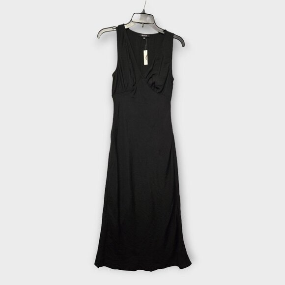 MADEWELL The Ariana Midi Dress Black NWT - Picture 4 of 8